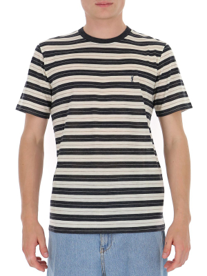 Saint Laurent Striped Monogram T-shirt