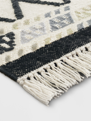 Flatweave Dhurrie Geometric Fringed Woven Area Rug - Opalhouse™