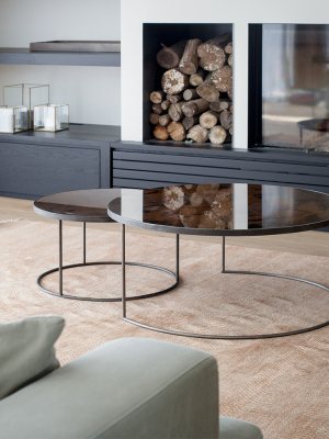 Aged Mirror Nesting Coffee Table Set