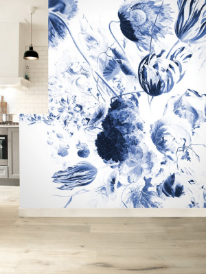 Royal Blue Flowers 218 Wall Mural By Kek Amsterdam