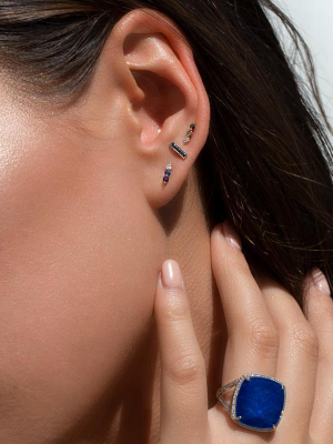 14kt Rose Gold Blue Sapphire Diamond Ombre Earrings