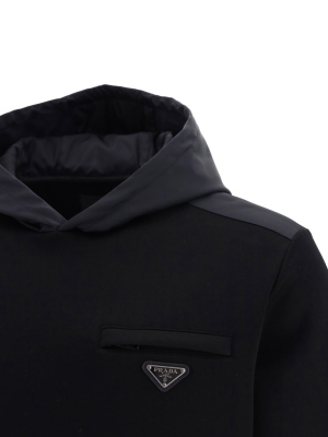 Prada Logo Plaque Hoodie