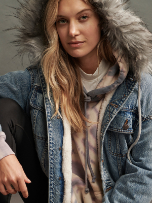 Cozy Sherpa-lined Denim Jacket