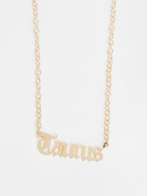 Gold Gothic Taurus Necklace