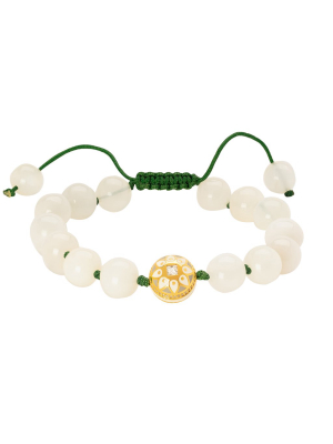 Moonstone Bead Bracelet - Army Green