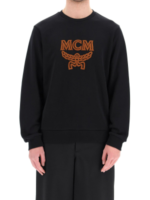 Mcm Logo Embroidered Crewneck Sweater