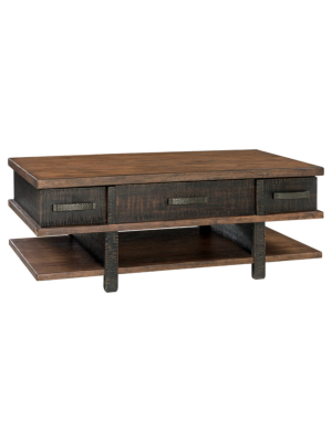 Stanah Coffee Table With Lift Top Black/brown - Signature Design By Ashley