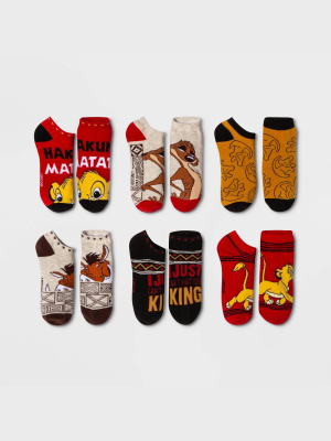 Women's Lion King 6pk Low Cut Socks - Red 4-10