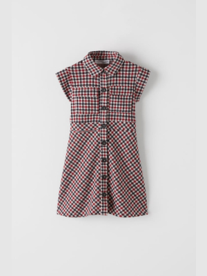 Checkered Dress With Buttons