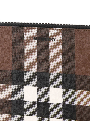 Burberry Large Check-patterned Zipped Pouch