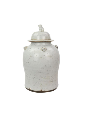 Vintage White Temple Jar