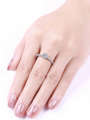 Essentials 0.44ct Cushion Halo Ring