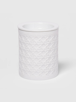 5.2" X 4.7" Matte Porcelain Bamboo Pattern Wax Warmer White - Threshold™