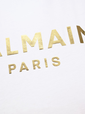 Balmain Metallic Logo Print Tank Top