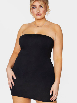 Plus Black Jersey Bandeau Bodycon Dress