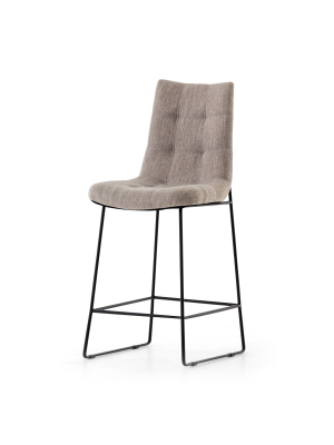 Naomi Dempsey Flannel Tufted Counter Stool