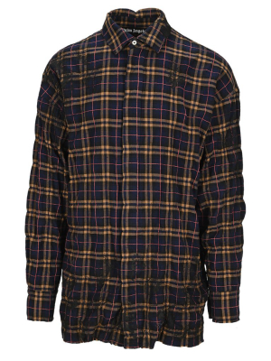 Palm Angels Round Logo Checked Shirt