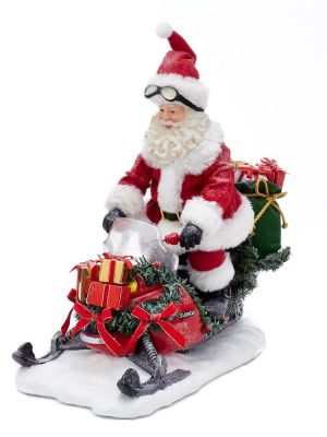 Kurt Adler 12" Fabriche Snowmobile Santa