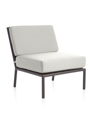 Morocco Graphite Sectional Armless Chair With White Sunbrella ® Cushions