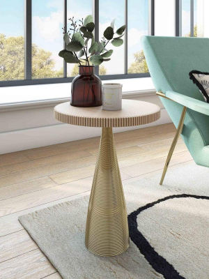 Candelabra Home Celeste Ribbed Side Table