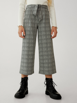 Check Culottes Pants