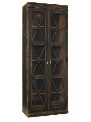 Sanctuary Two-door Thin Display Cabinet - Ebony