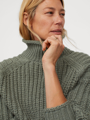 Ribbed Turtleneck Sweater