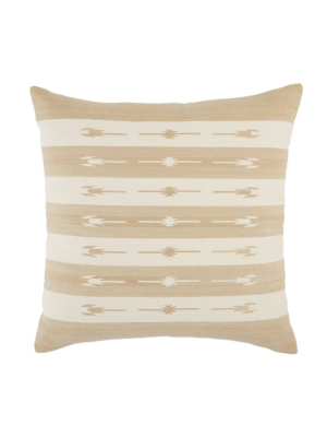 Jaipur Living Vanda Stripes Taupe/ Cream Poly Throw Pillow 22 Inch