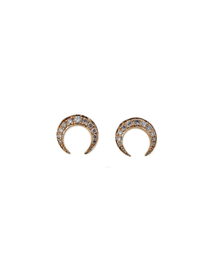 Mini Crescent Horn Studs