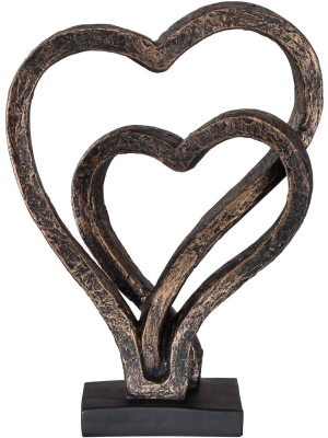 Kensington Hill Interlocking Hearts 11 3/4" High Bronze Sculpture