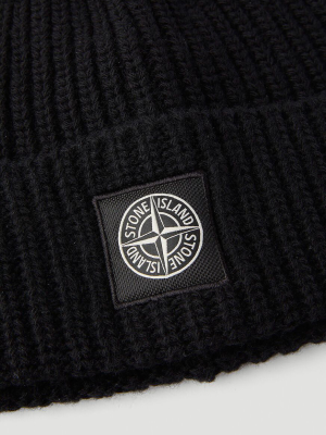 Stone Island Logo Patched Beanie