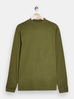 Olive Turtle Neck Long Sleeve T-shirt