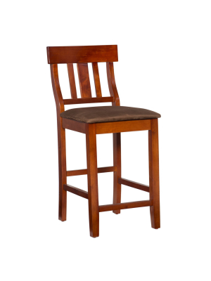 Torino Contemporary 24" Counter Height Barstool Hardwood/brown - Linon