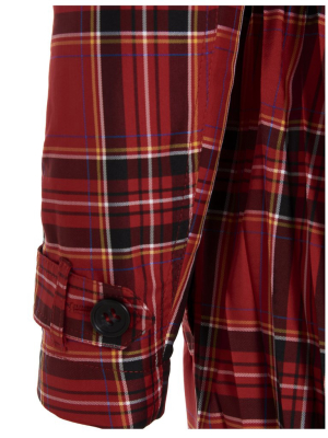 Redvalentino Tartan Double-breasted Trench Coat