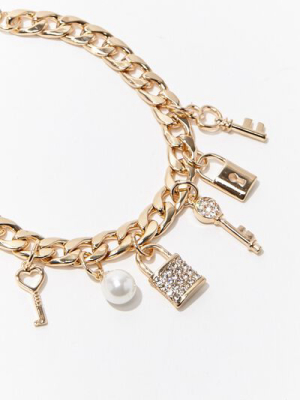 Lock & Key Charm Bracelet