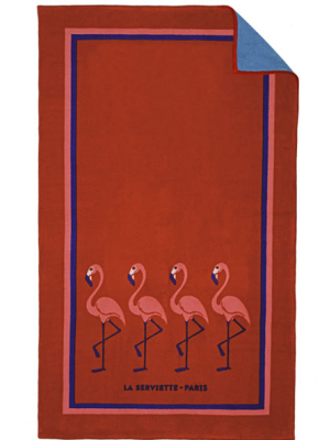 Red Flamingo Beach Towel