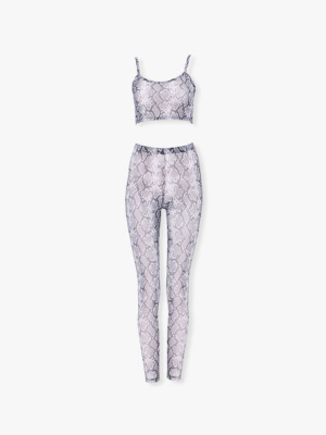 Faux Snakeskin Cami & Leggings Lounge Set