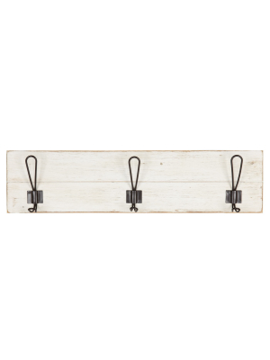 Wall Décor With 3 Hooks - White