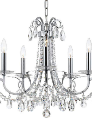 Othello 5 Light Clear Crystal Polished Chrome Chandelier