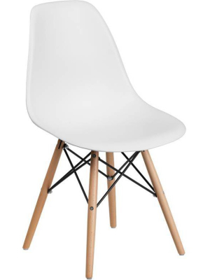 Elon Series Plastic Chair With Wooden Legs - Riverstone Furniture Collection