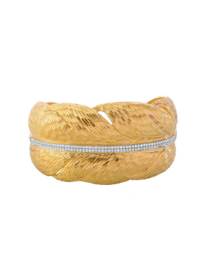 Feather Cuff With Diamonds