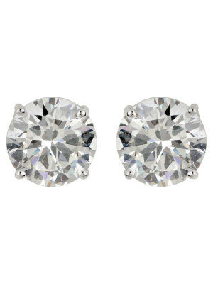 Sterling Silver Cubic Zirconia Round Stud Earring