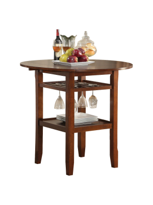 Tartys Counter Height Dining Table Cherry - Acme Furniture