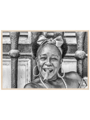 Blu Art Cuban Woman With Cigar