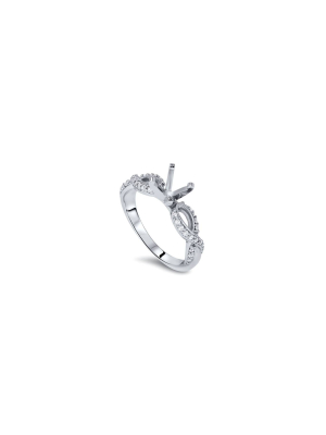 Pompeii3 1/3ct Infinity Twist Diamond Engagement Ring Setting 14k White Gold