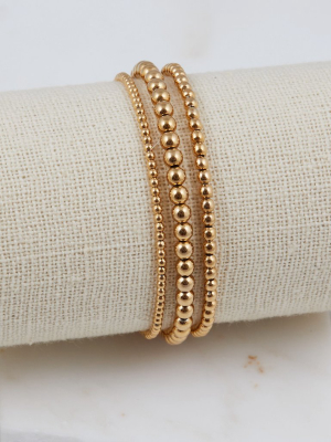 Bella Trois Bracelet Set, Gold