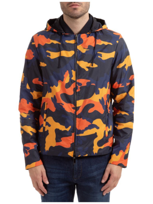 Valentino Camouflage Print Reversible Windbreaker