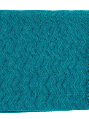 Thelma Throw Blankets In Aqua Color