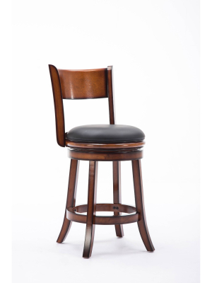 Boraam Industries Palmetto Swivel 24" Counter Height Barstool - Chestnut