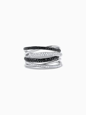 Effy 14k White Gold Black And White Diamond Ring, 0.56 Tcw